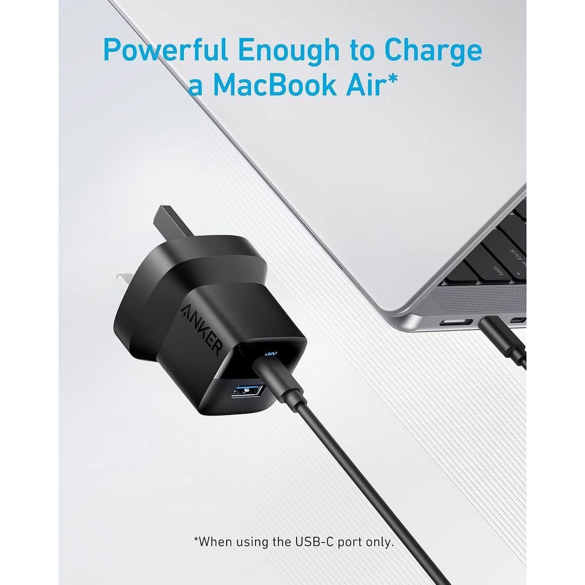 أنكر شاحن حائط 323 بقدرة 33 واط بمنفذي USB-C وUSB-A