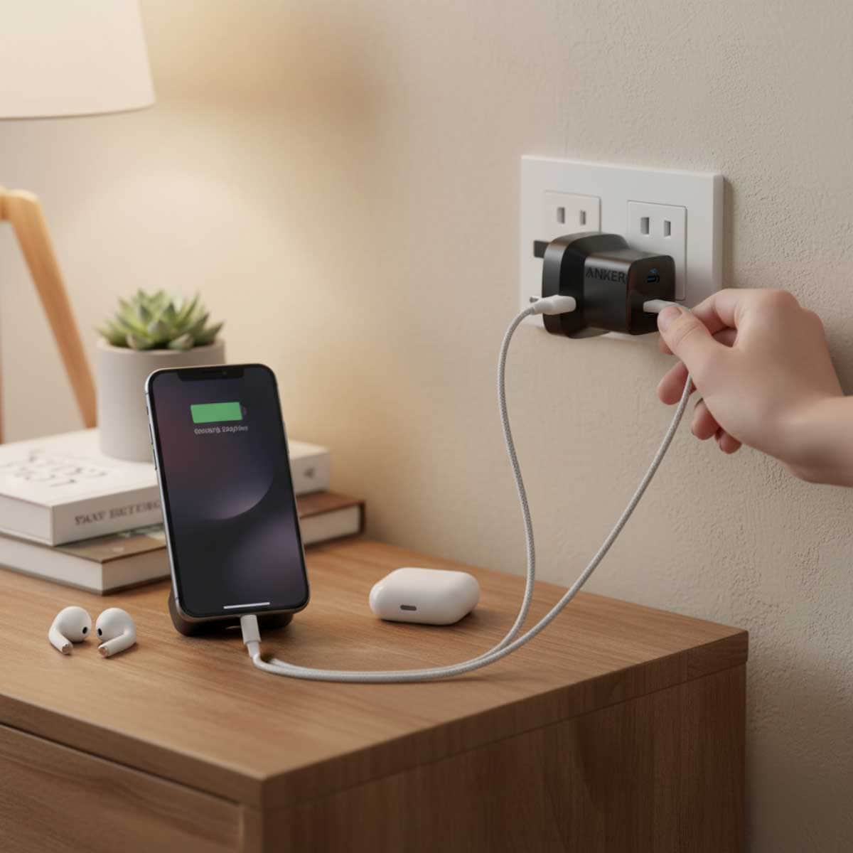 Anker Black 323 33W 2-Port USB-C & USB-A Wall Charger & Cable Set