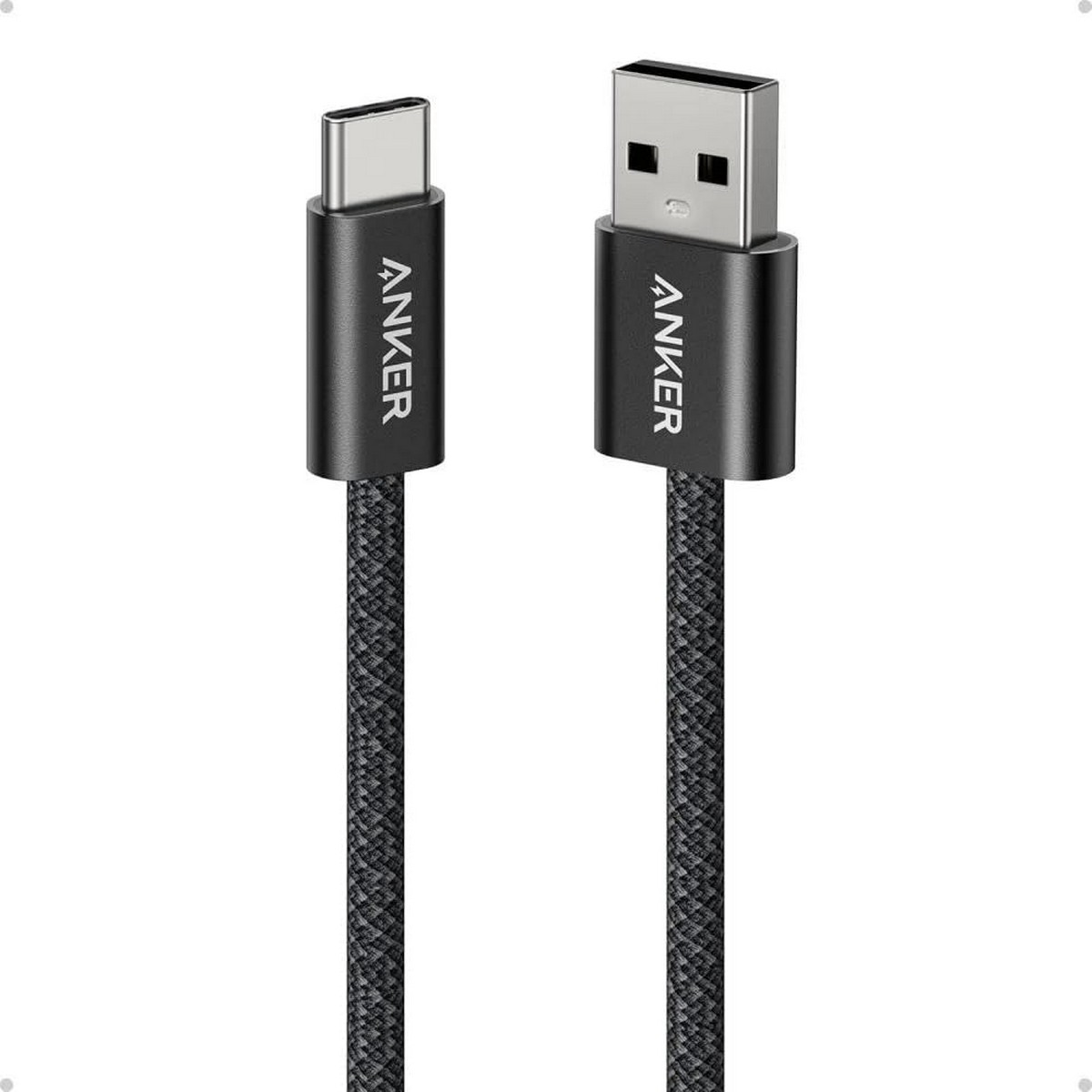 أنكر أسود كابل Zolo مجدول USB-A إلى USB-C بطول 3.3 قدم