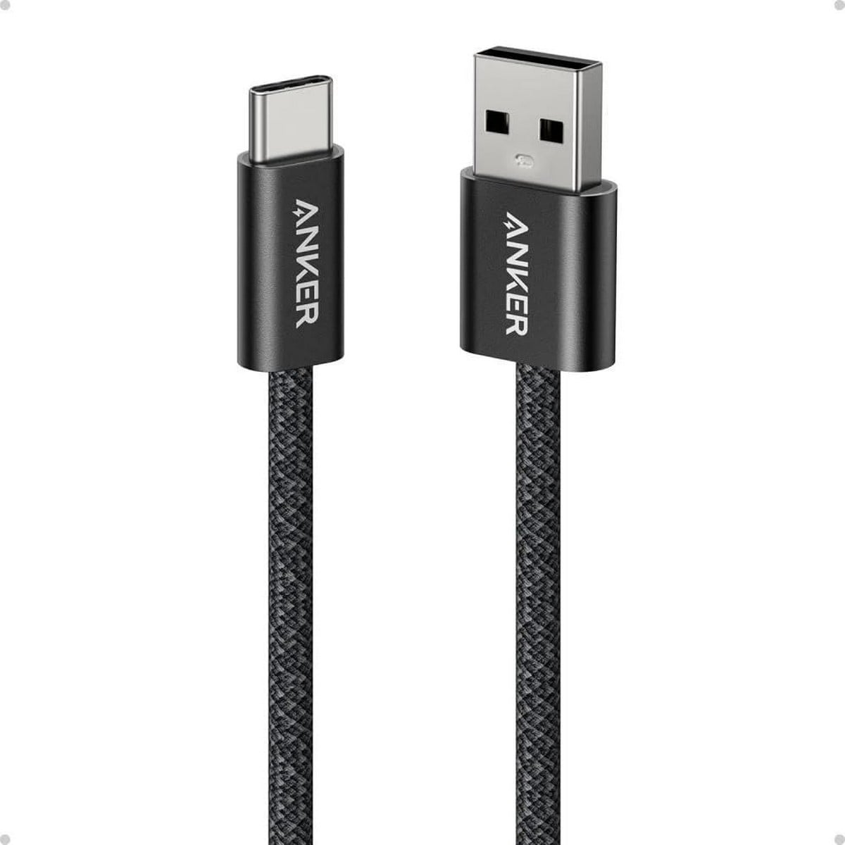 أنكر أسود كابل Zolo مجدول USB-A إلى USB-C بطول 3.3 قدم
