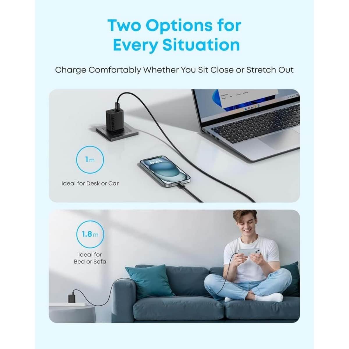 Anker Black 3.3ft Zolo Braided USB-A to USB-C Cable