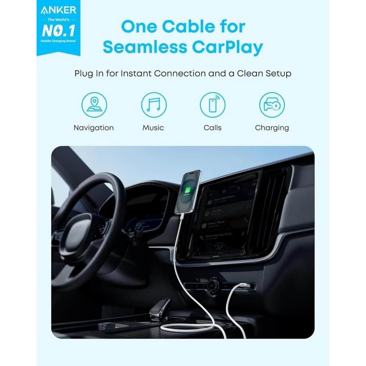 Anker Black 3.3ft Zolo Braided USB-A to USB-C Cable