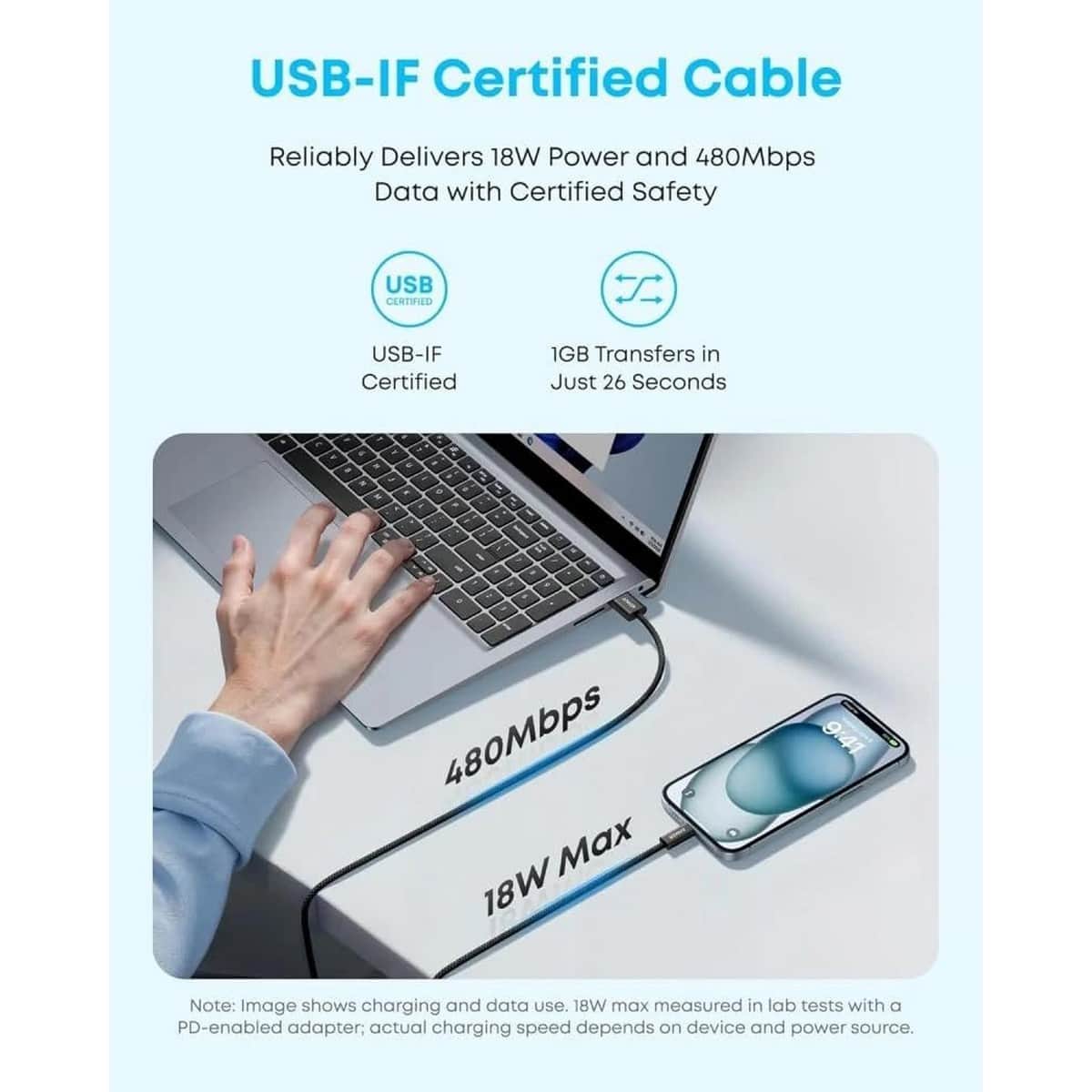Anker Black 3.3ft Zolo Braided USB-A to USB-C Cable