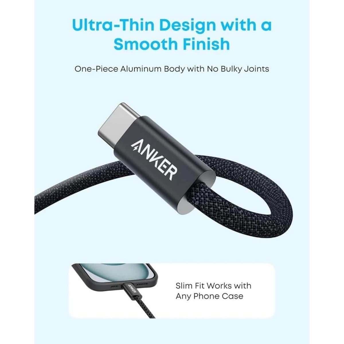 Anker Black 3.3ft Zolo Braided USB-A to USB-C Cable