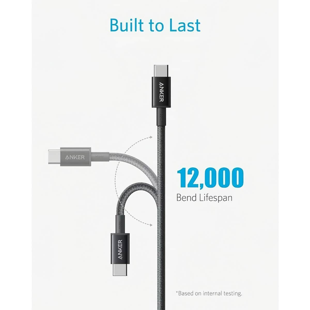 Anker Black 3ft Braided 240W USB-C to USB-C Cable