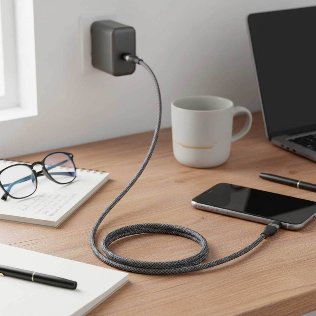 أنكر كابل مجدول PCR USB-C إلى لايتنينج بطول