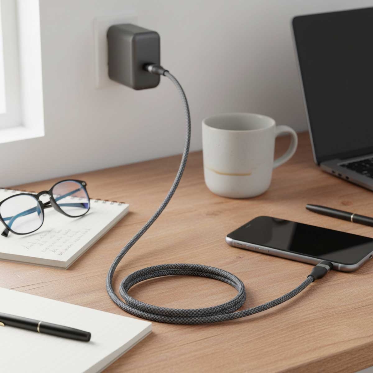 أنكر كابل مجدول PCR USB-C إلى لايتنينج بطول