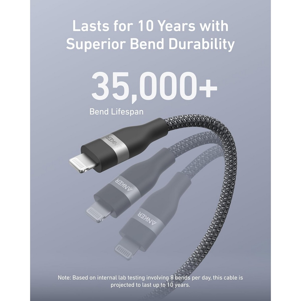 أنكر كابل مجدول PCR USB-C إلى لايتنينج بطول