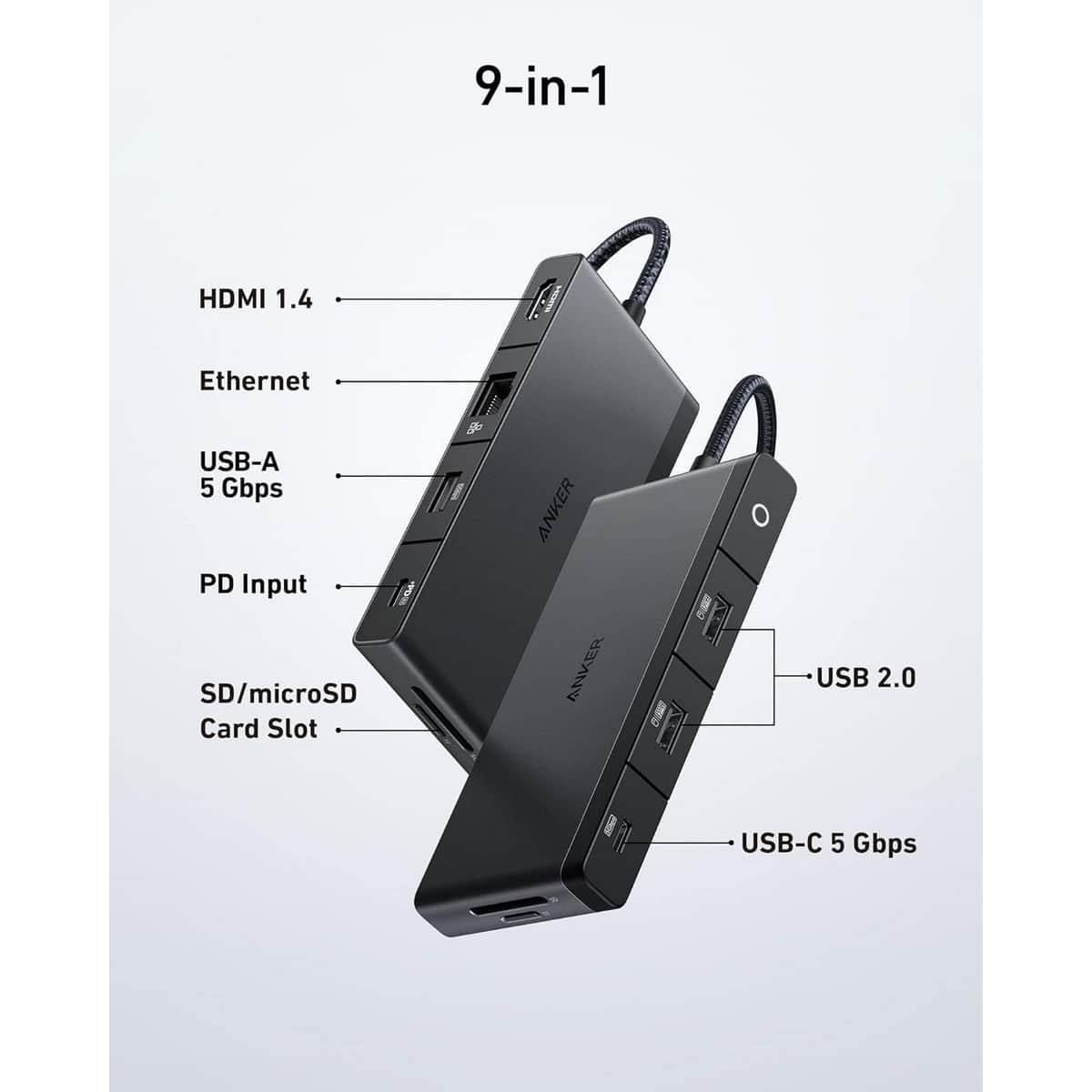 Anker Black 552 9-in-1 4K HDMI USB-C Hub