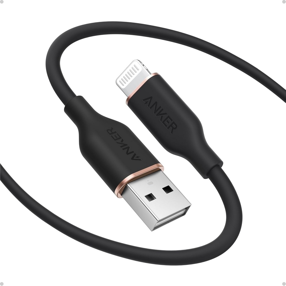أنكر أسود كابل PowerLine III Flow USB-A إلى لايتنينج بطول