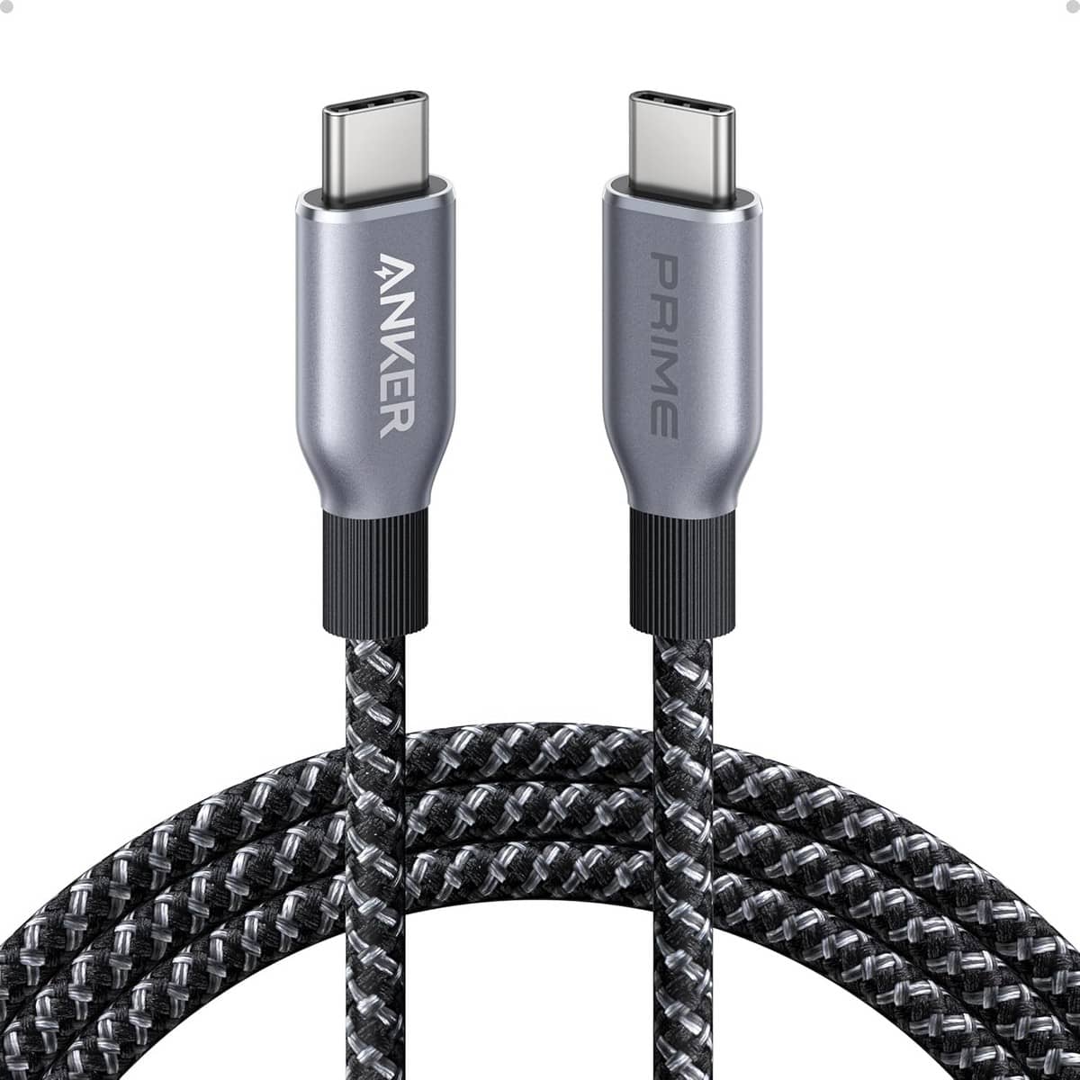 Anker Black 6ft Prime Upcycled-Braided 240W USB-C to USB-C Cable