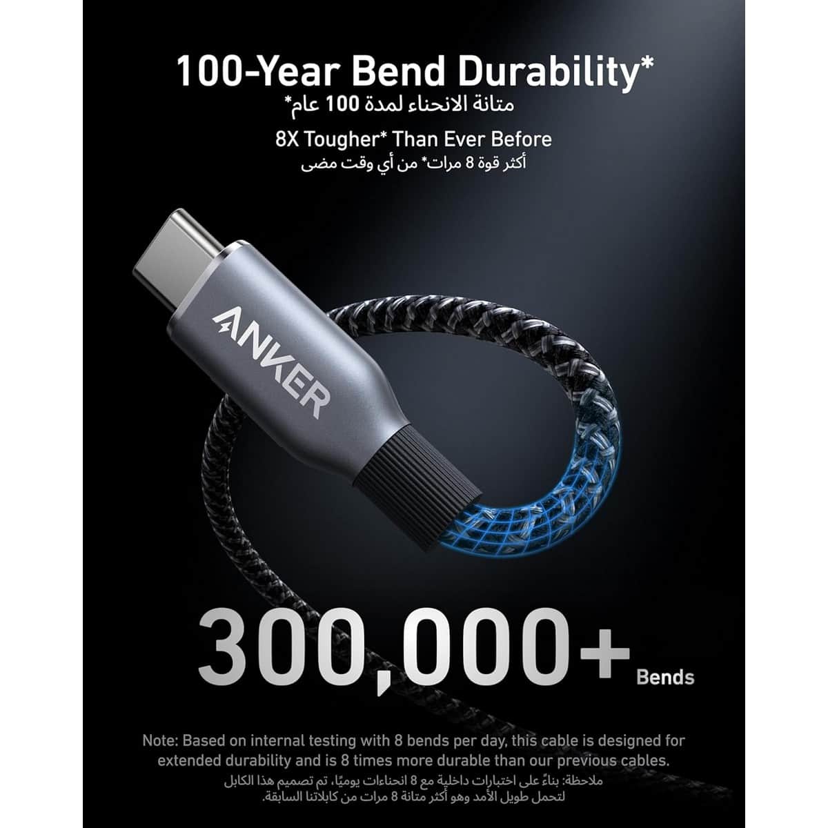 Anker Black Prime Upcycled-Braided 240W USB-C to USB-C Cable