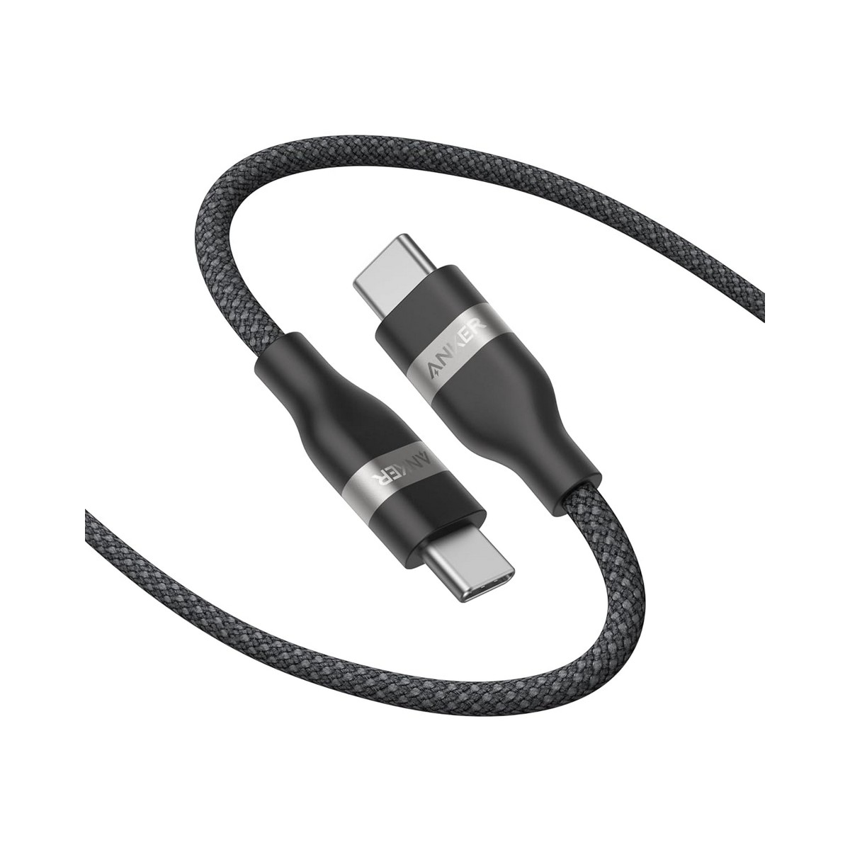 أنكر كابل مجدول معاد تدويره USB-C إلى USB-C بقدرة 240 واط بطول