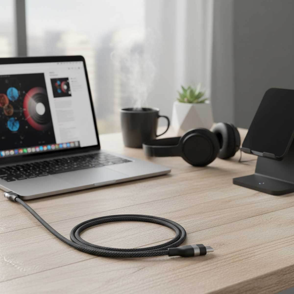 Anker Black Upcycled-Braided 240W USB-C to USB-C Cable