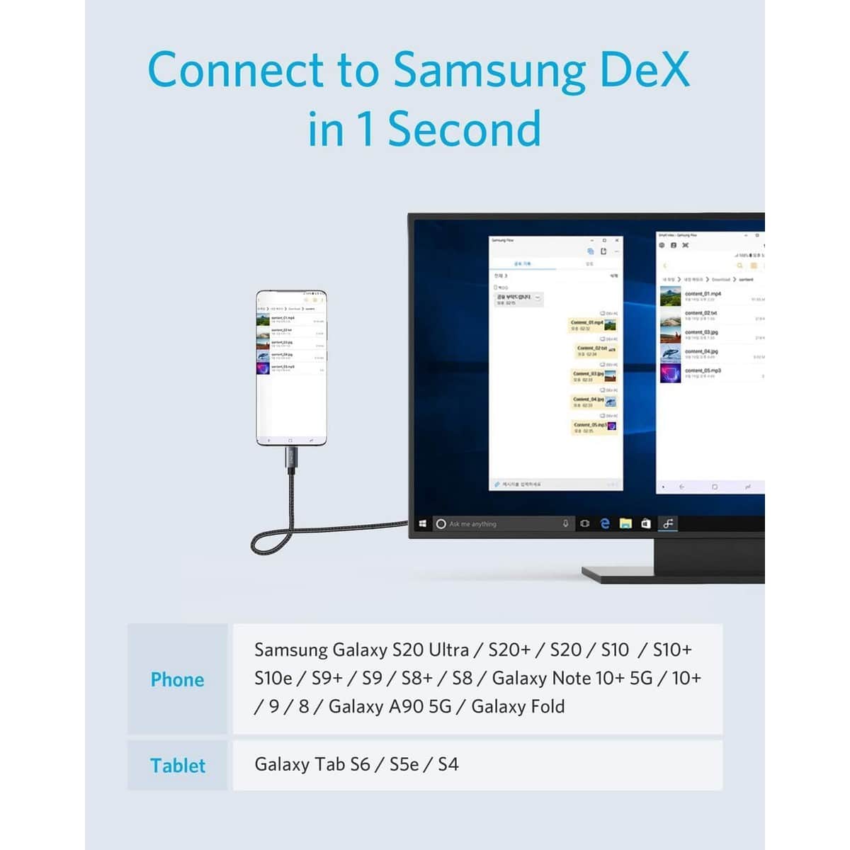 أنكر أسود كابل USB-C إلى HDMI بطول 6 قدم