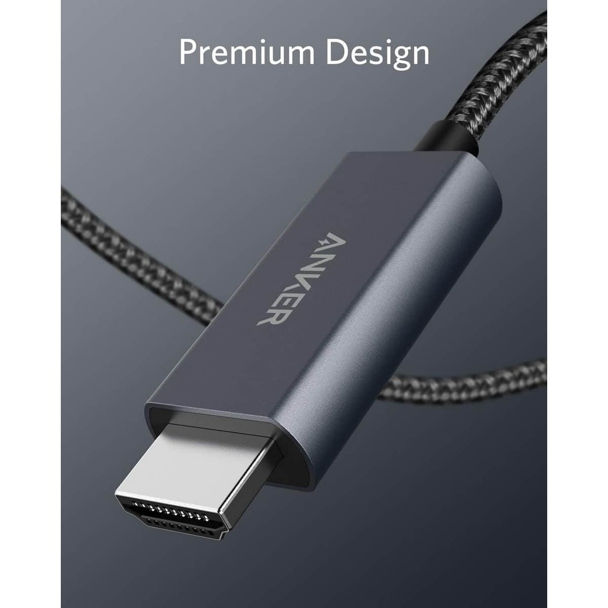 أنكر أسود كابل USB-C إلى HDMI بطول 6 قدم