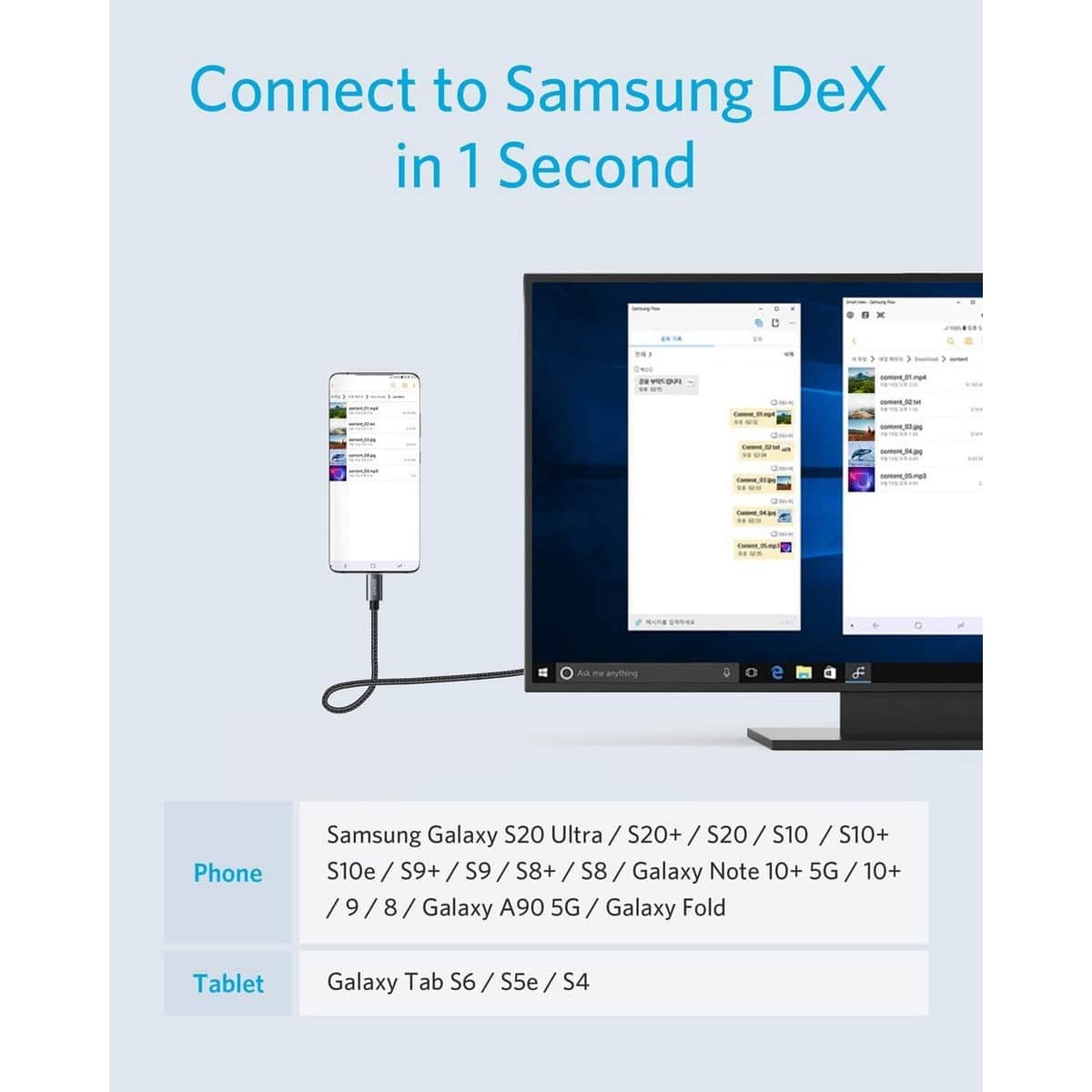 أنكر أسود كابل USB-C إلى HDMI بطول 6 قدم