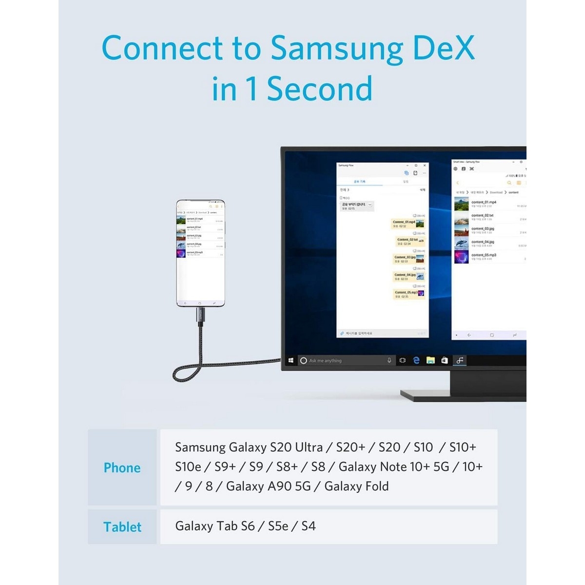 أنكر أسود كابل USB-C إلى HDMI بطول 6 قدم