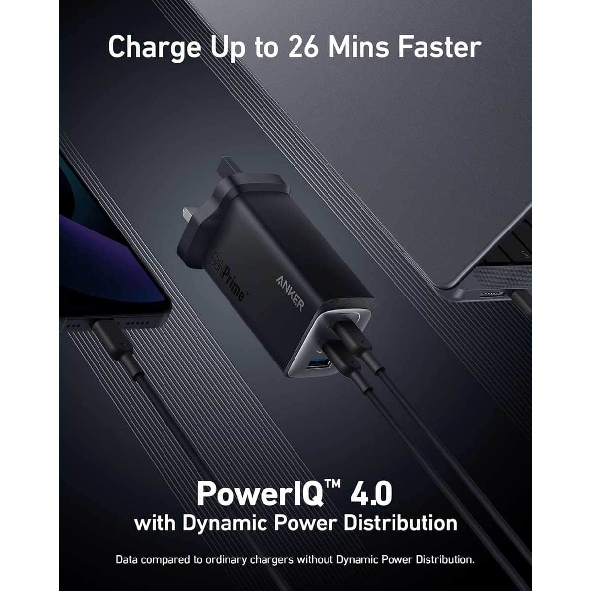 Anker Black 737 GaN III 120W 3-Port USB-C & USB-A Wall Charger