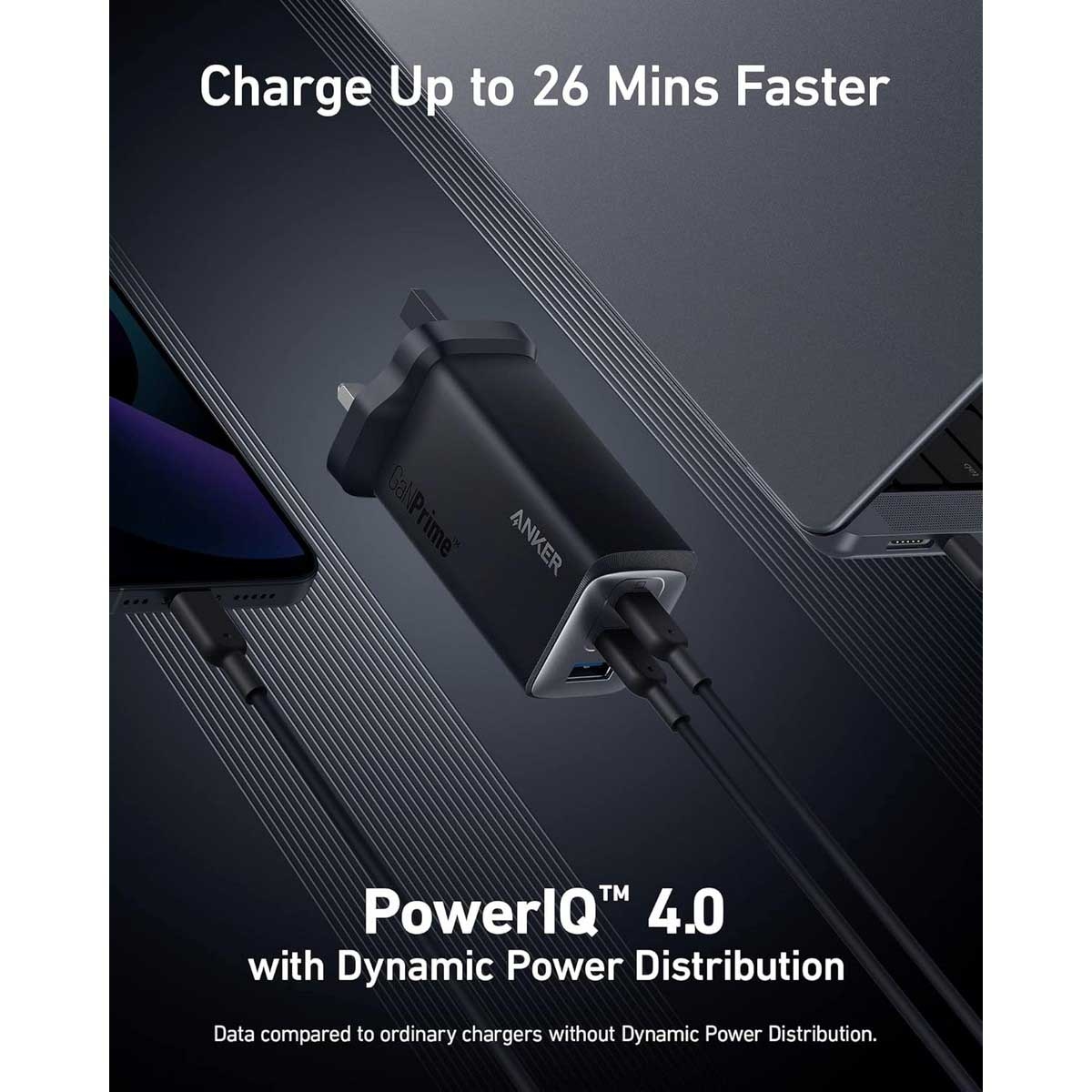 Anker Black 737 GaN III 120W 3-Port USB-C & USB-A Wall Charger