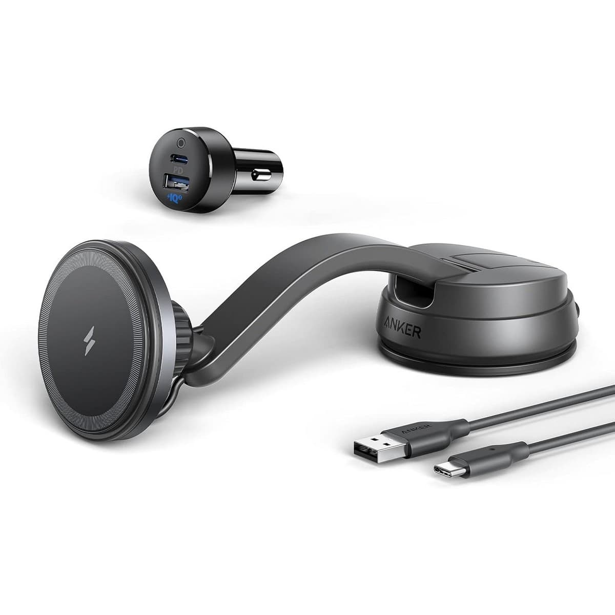 Anker Black MagGo 35W & 7.5W Magnetic Wireless Car Charger Set