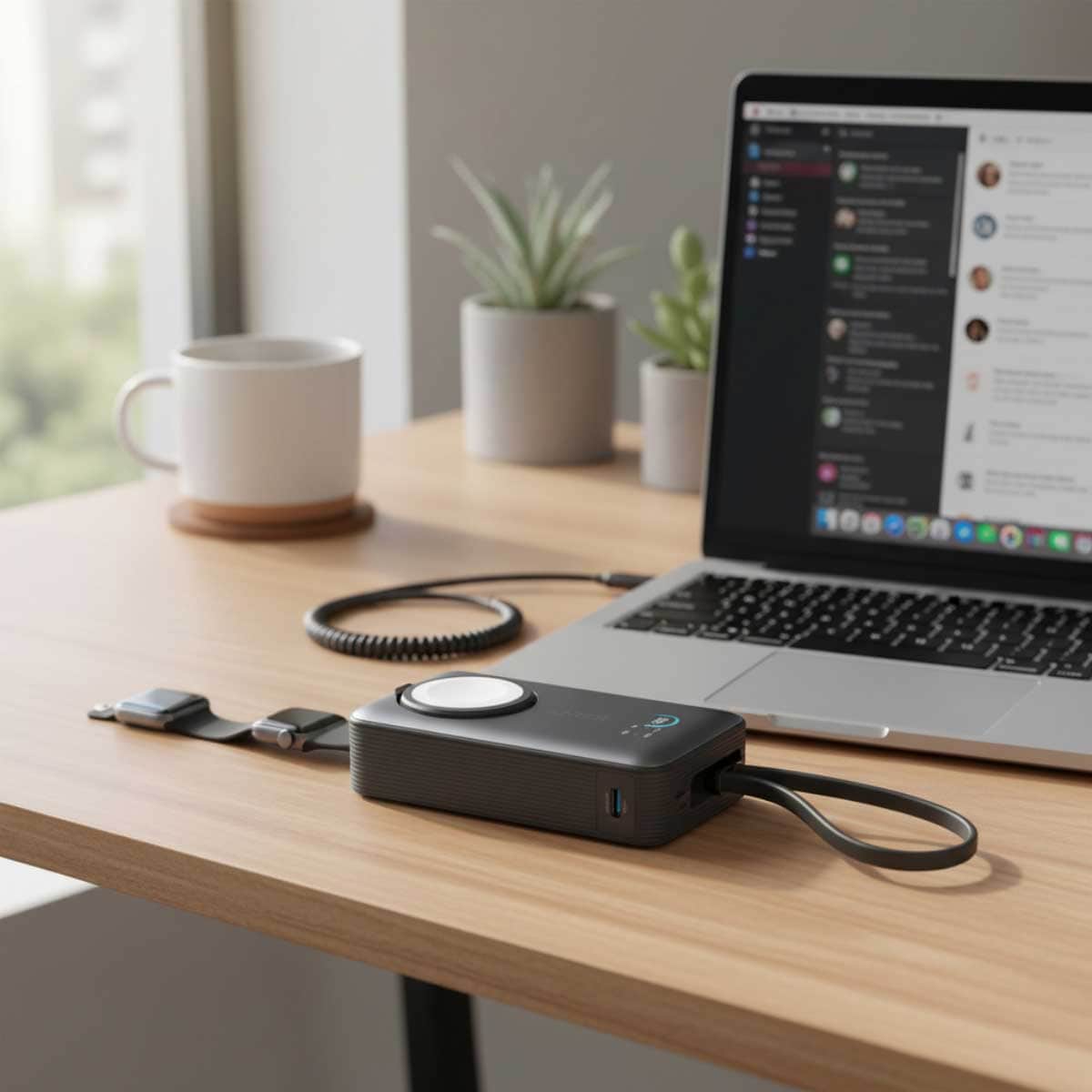 أنكر باور بانك MagGo لساعة أبل بسعة 10000mAh وقدرة 35 واط مع شحن لاسلكي مغناطيسي