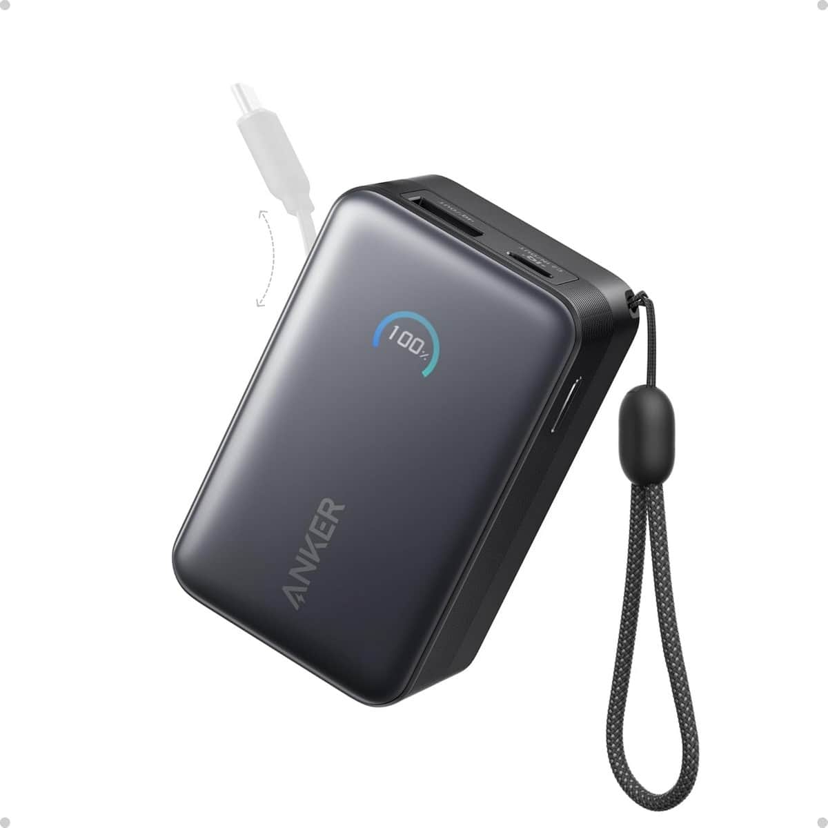 Anker Nano 10000mAh 45W Built-In Retractable USB-C Cable Power Bank