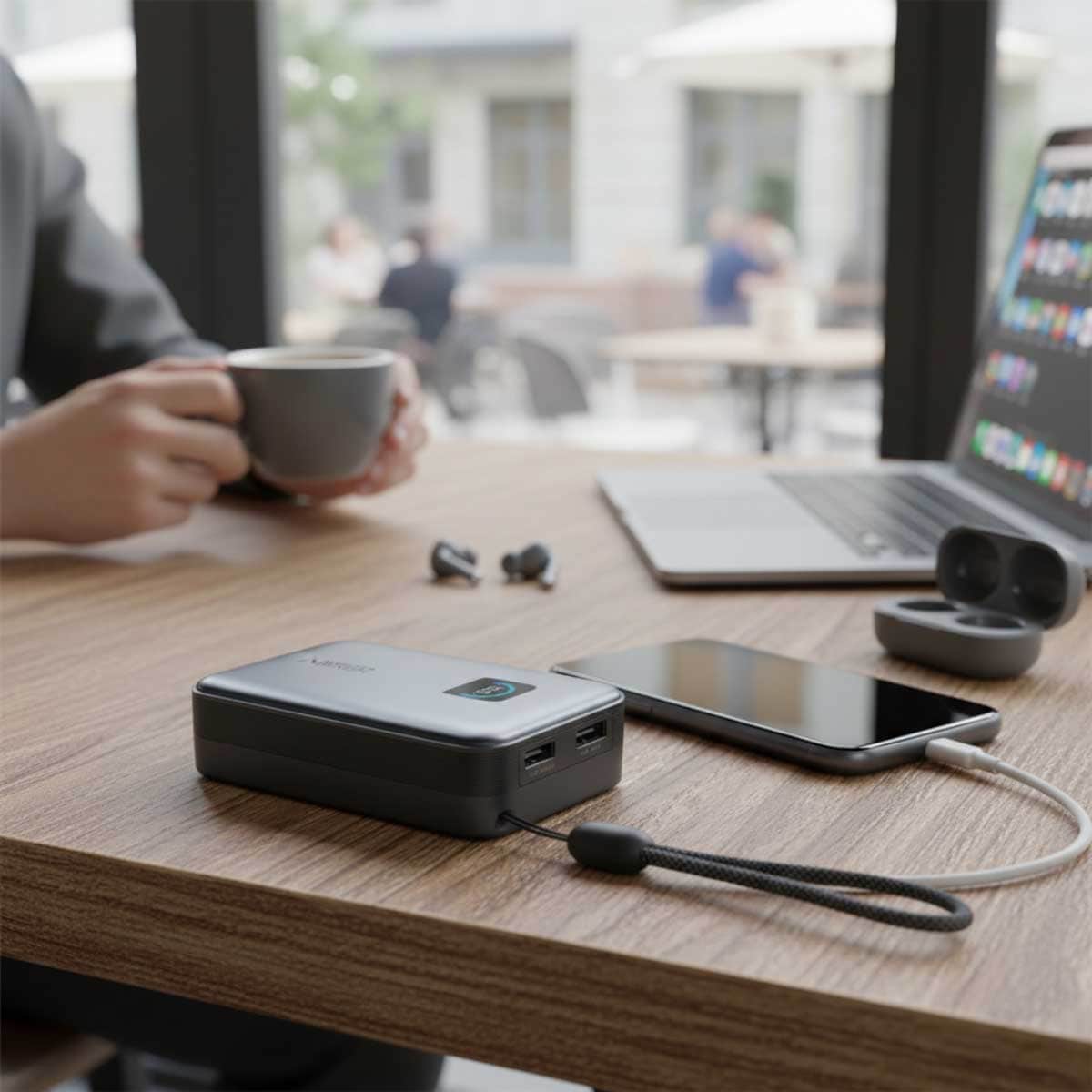 Anker Nano 10000mAh 45W Built-In Retractable USB-C Cable Power Bank