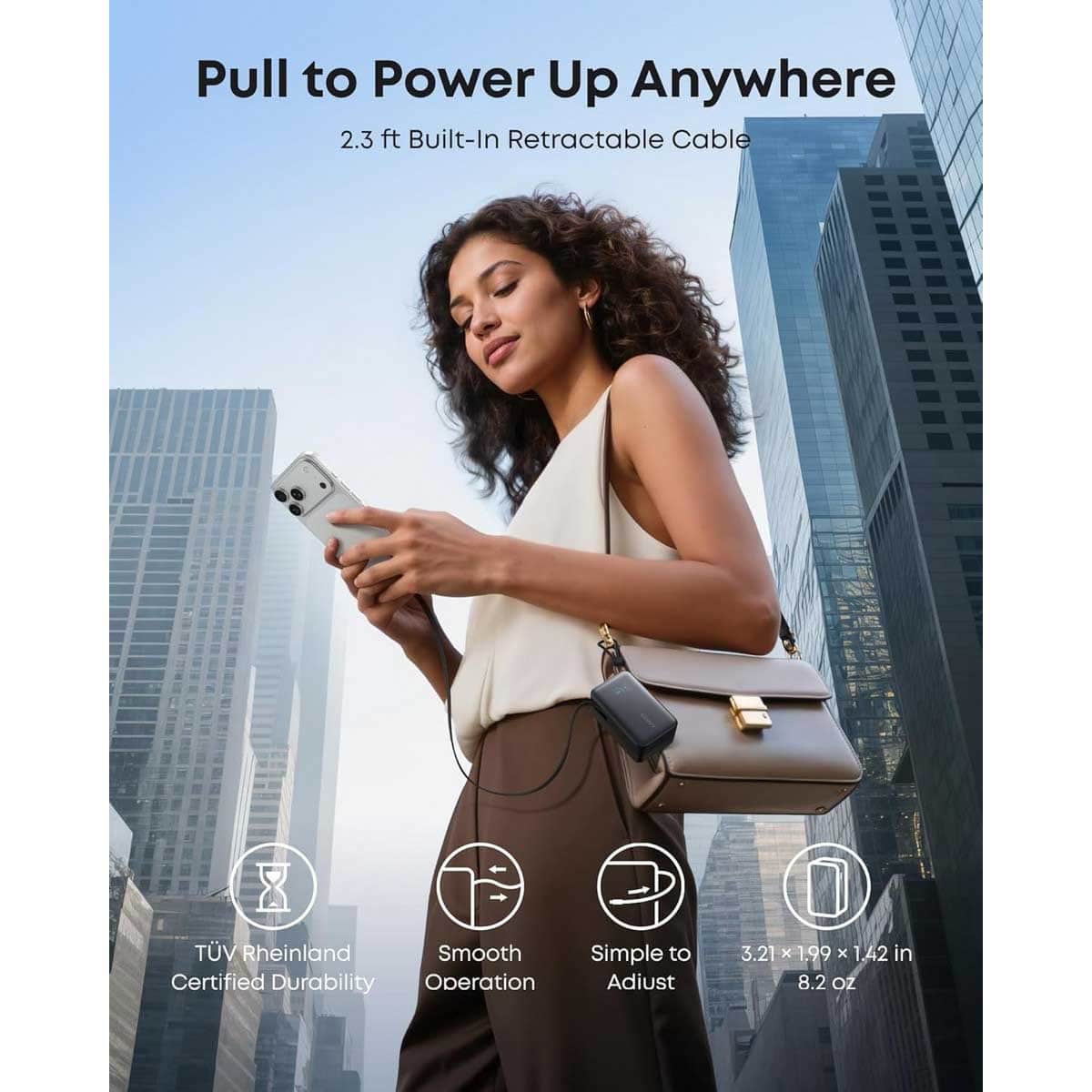 Anker Nano 10000mAh 45W Built-In Retractable USB-C Cable Power Bank