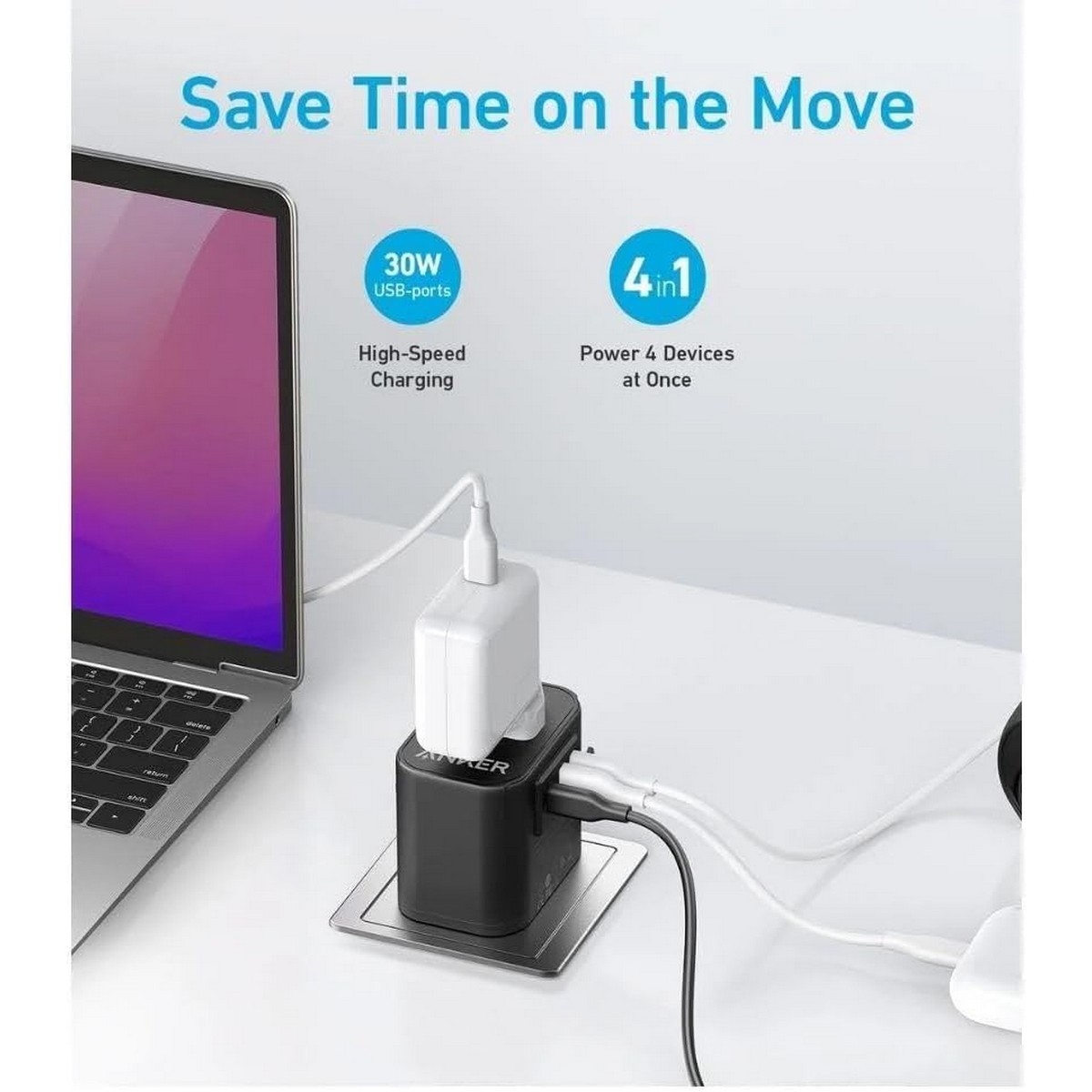 Anker Black Nano 65W 4-Port USB Wall Charger