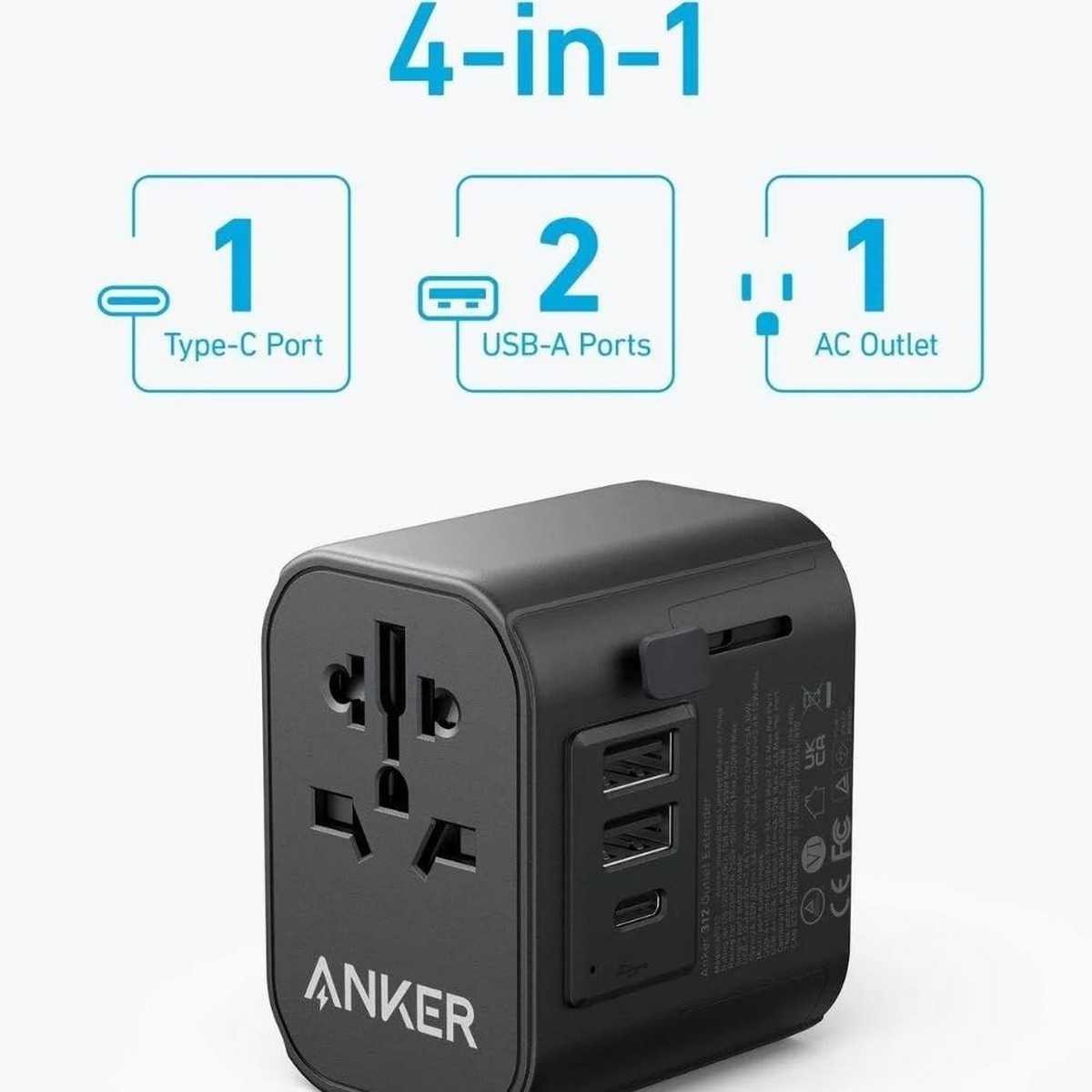 Anker Black Nano 65W 4-Port USB Wall Charger