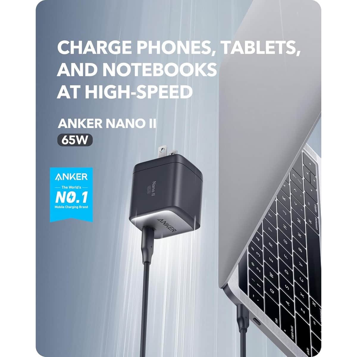 Anker Black Nano II 65W Wall Charger