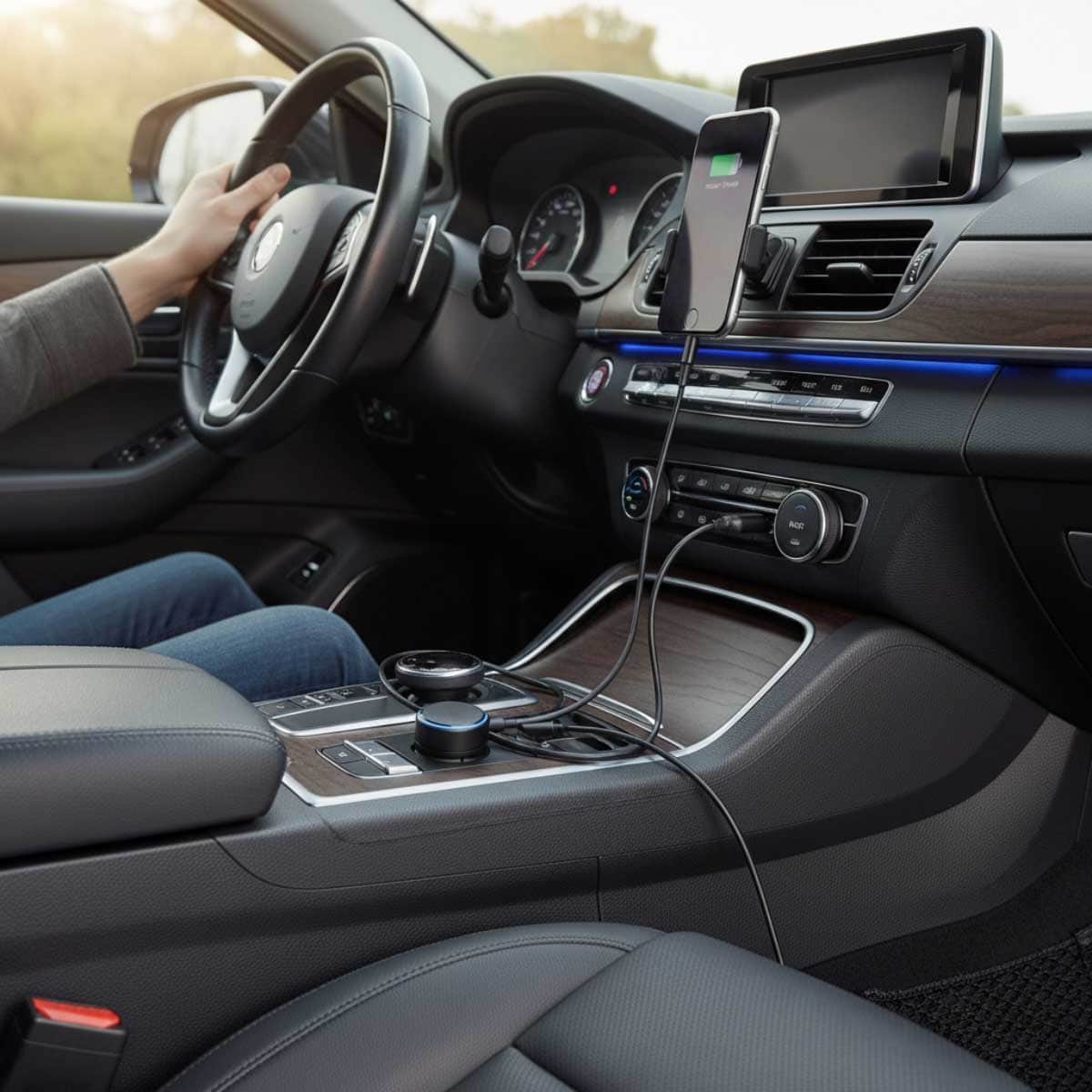 أنكر أسود شاحن سيارة PD بقدرة 35 واط بمنفذي USB-C وUSB-A