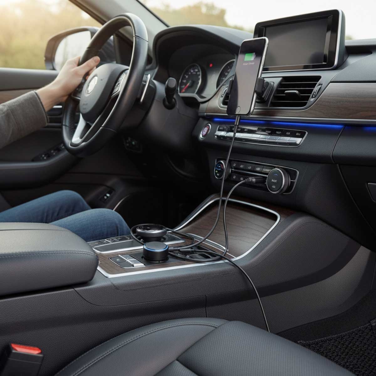 أنكر أسود شاحن سيارة PD بقدرة 35 واط بمنفذي USB-C وUSB-A