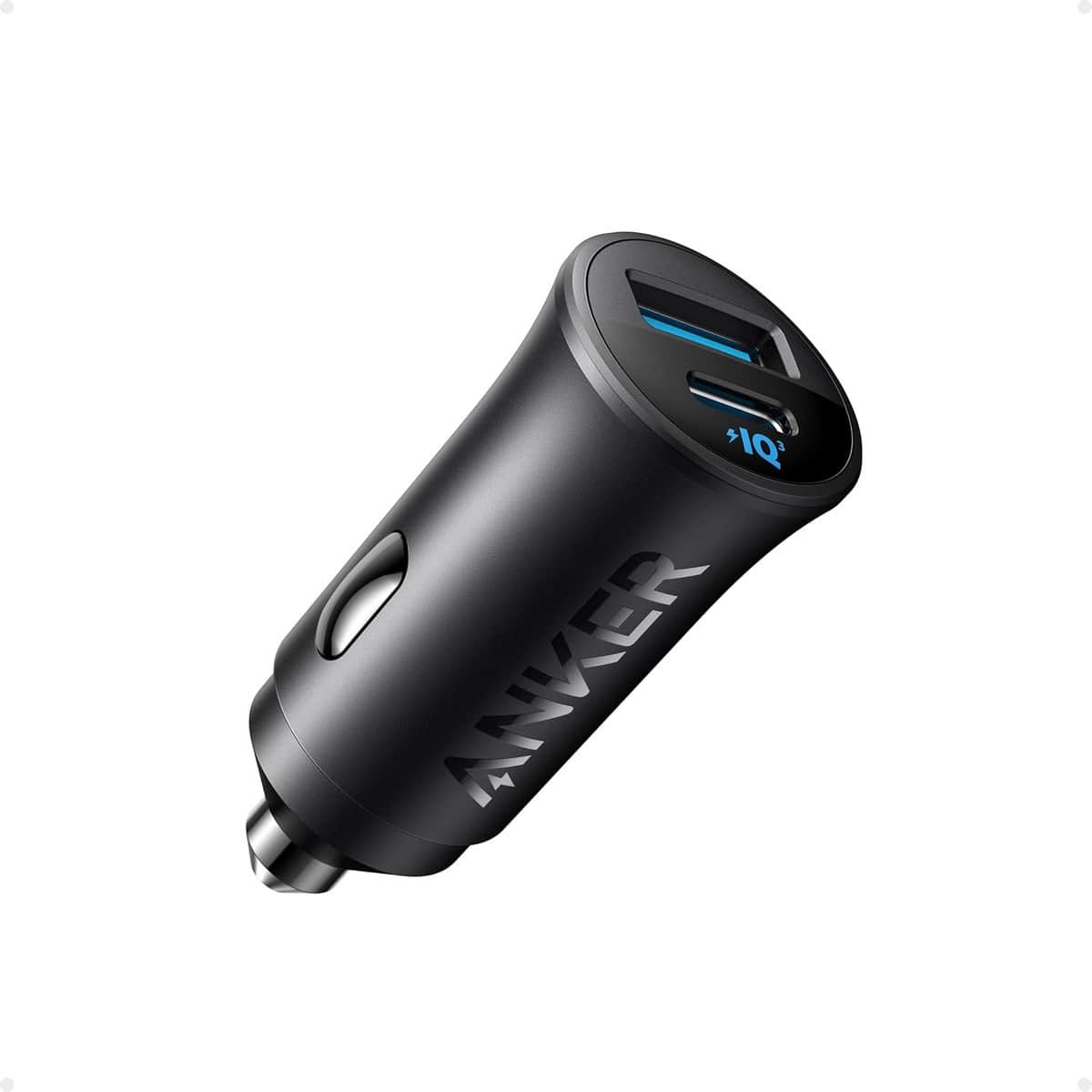 Anker Black PowerIQ 3.0 30W 2-Port USB-C & USB-A Car Charger