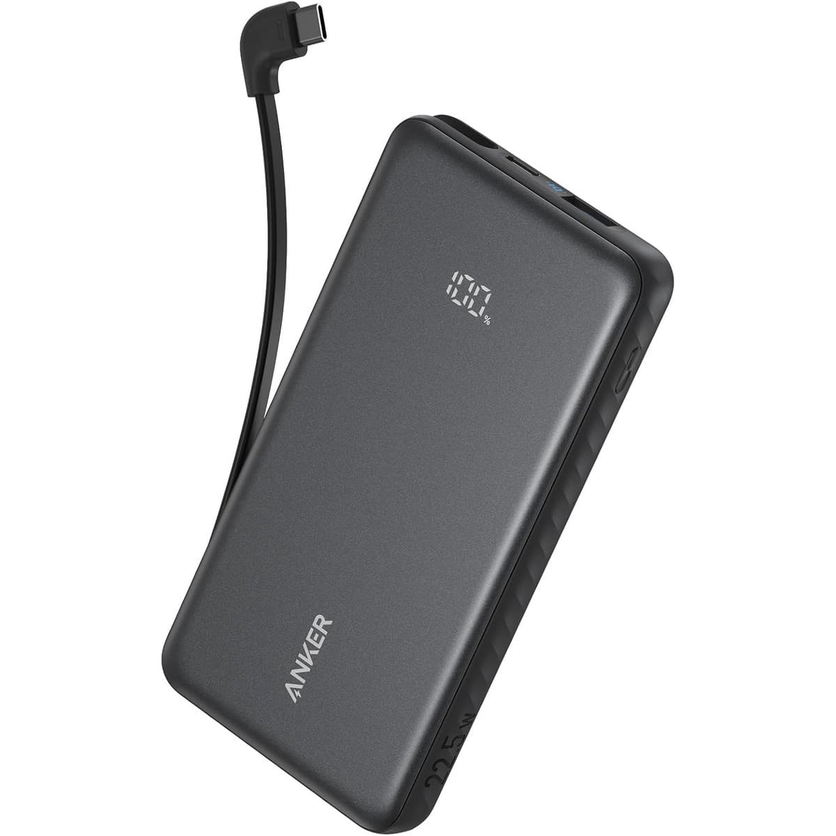 Anker Black Zolo 10000mAh 22.5W Built-In USB-C Cable Power Bank