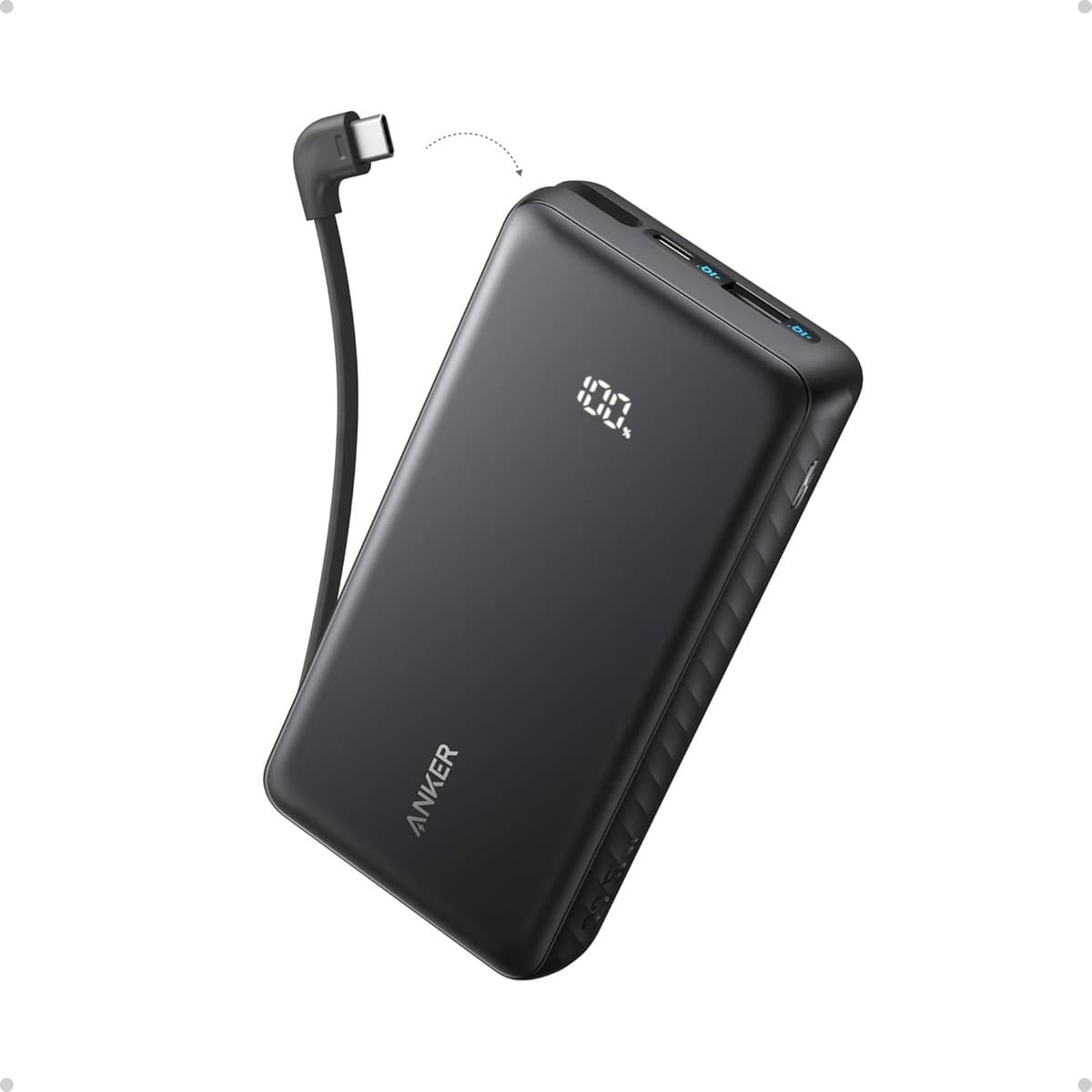 Anker Black Zolo 20000mAh 22.5W Built-In USB-C Cable Power Bank