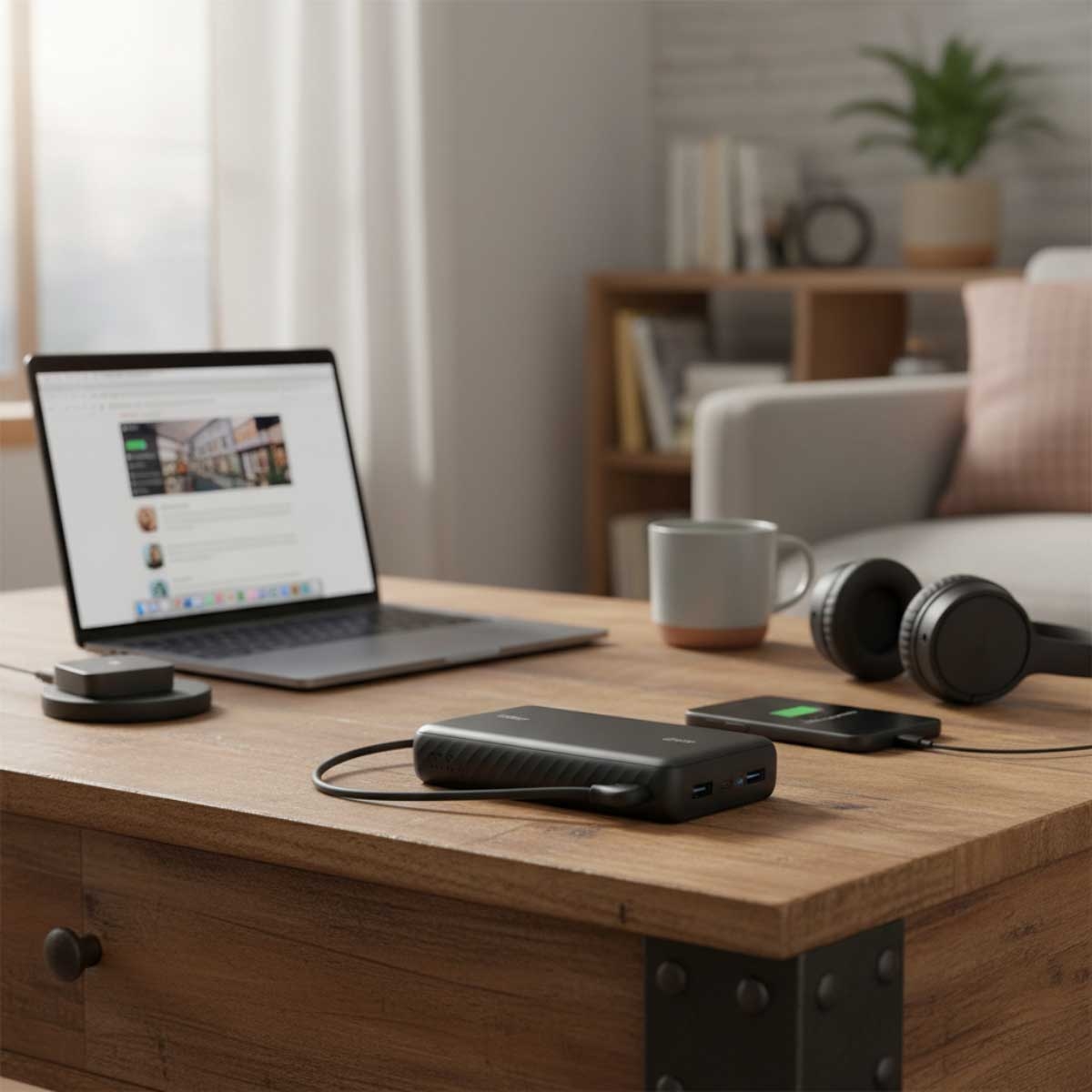 Anker Black Zolo 20000mAh 22.5W Built-In USB-C Cable Power Bank