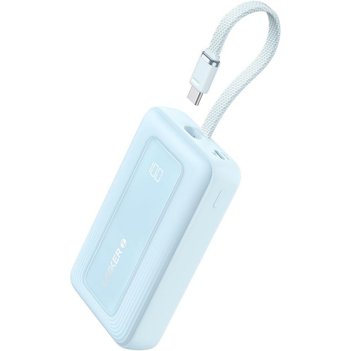 Anker Blue 10000mAh 30W Built-In USB-C Cable Power Bank