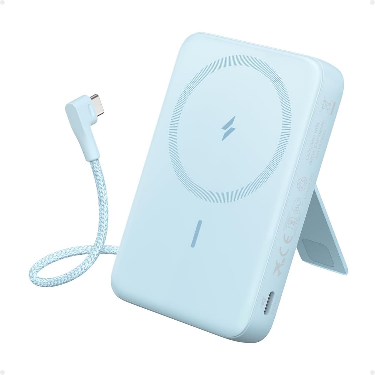 Anker Blue 10000mAh Magnetic Built-In USB-C Cable Power Bank