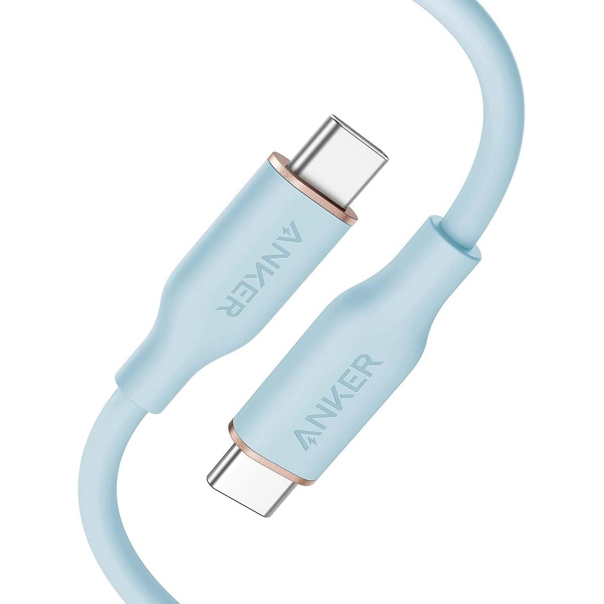 أنكر أزرق كابل PowerLine III Flow USB-C إلى USB-C بطول 6 قدم