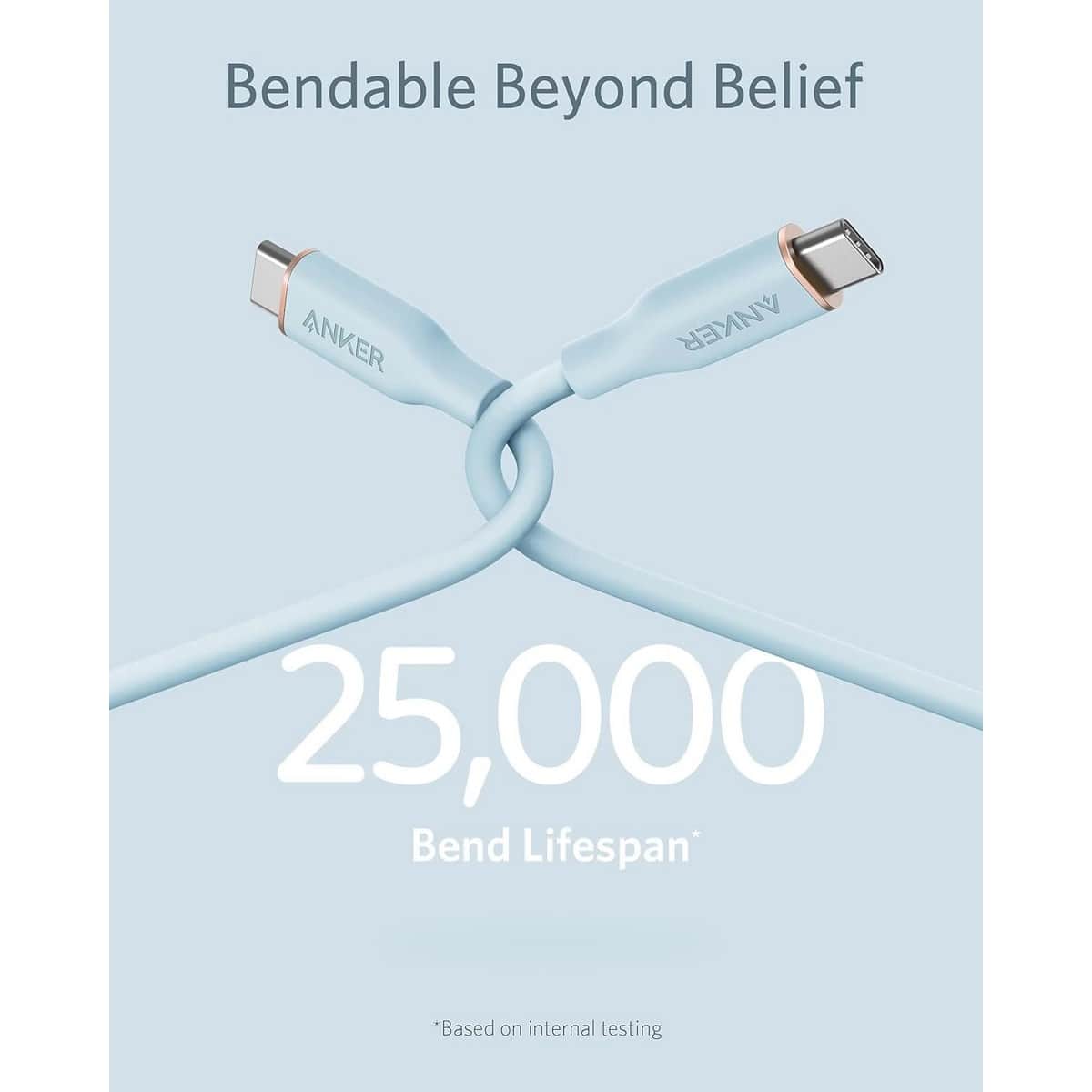 أنكر كابل PowerLine III Flow USB-C إلى USB-C بطول 6 قدم