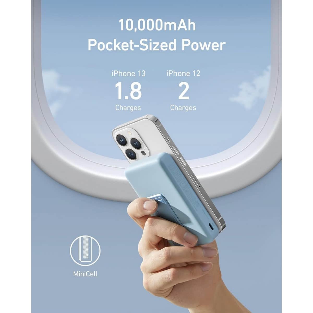 أنكر باور بانك MagGo بسعة 10000mAh مع شحن لاسلكي مغناطيسي