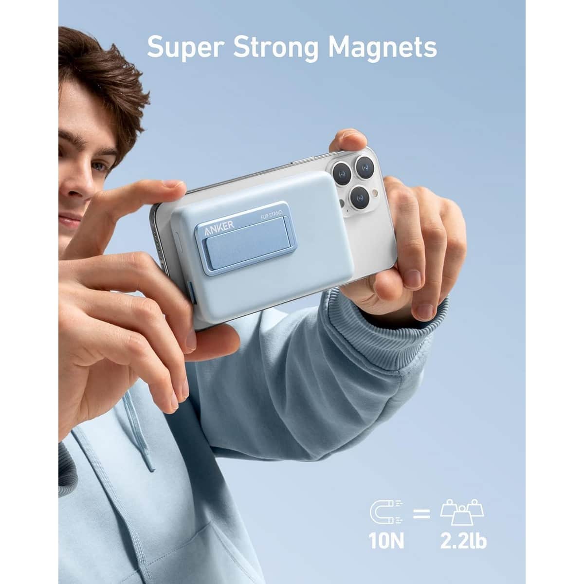 أنكر باور بانك MagGo بسعة 10000mAh مع شحن لاسلكي مغناطيسي