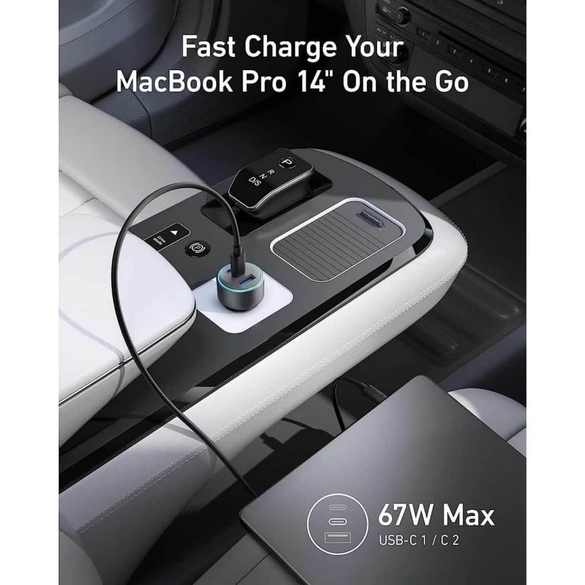 Anker Grey 336 67W 3-Port USB-C & USB-A Car Charger