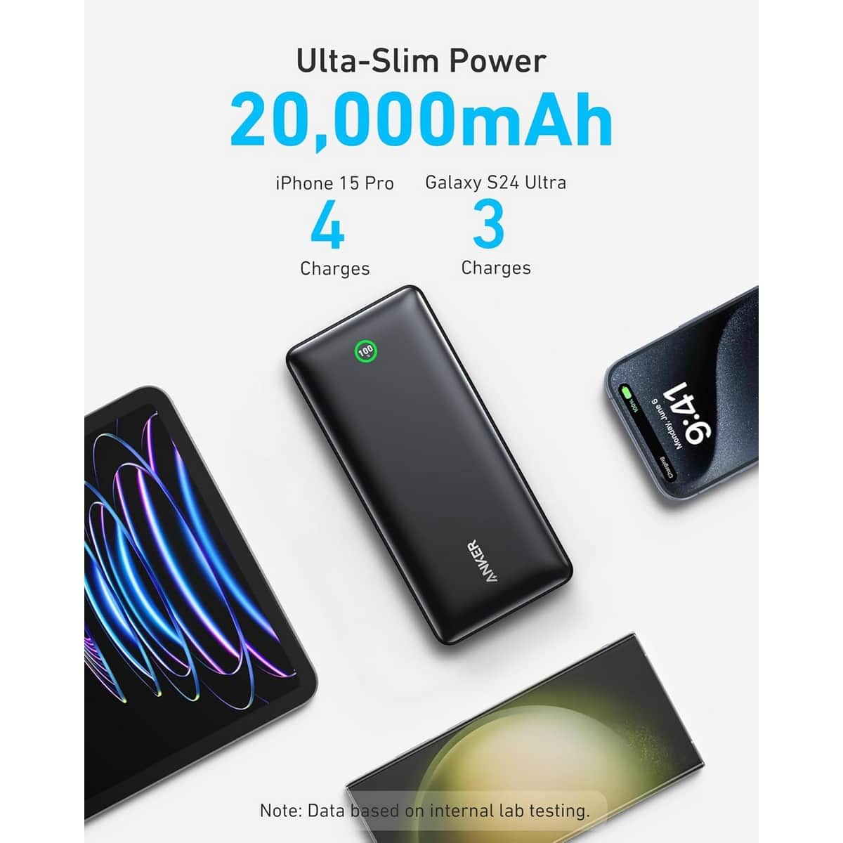 Anker Nano 20000mAh 30W Built-In USB-C Cable Power Bank