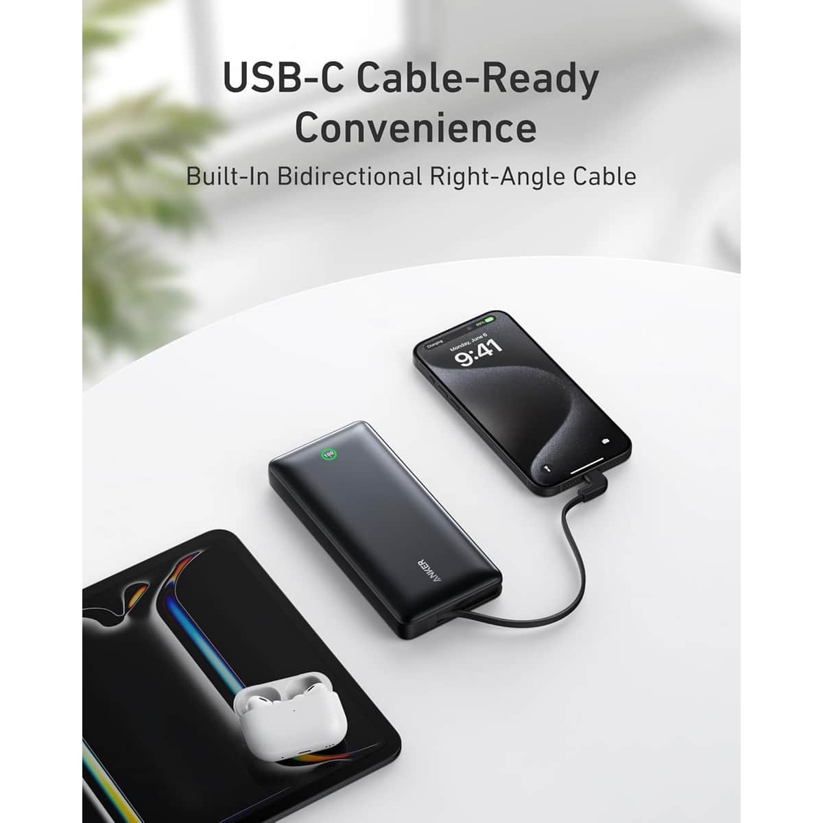 Anker Nano 20000mAh 30W Built-In USB-C Cable Power Bank