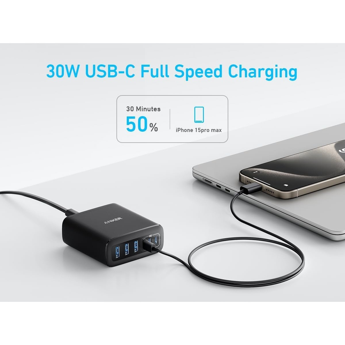 Anker PowerIQ 3.0 GaN 112W 6-Port USB-C & USB-A Charger