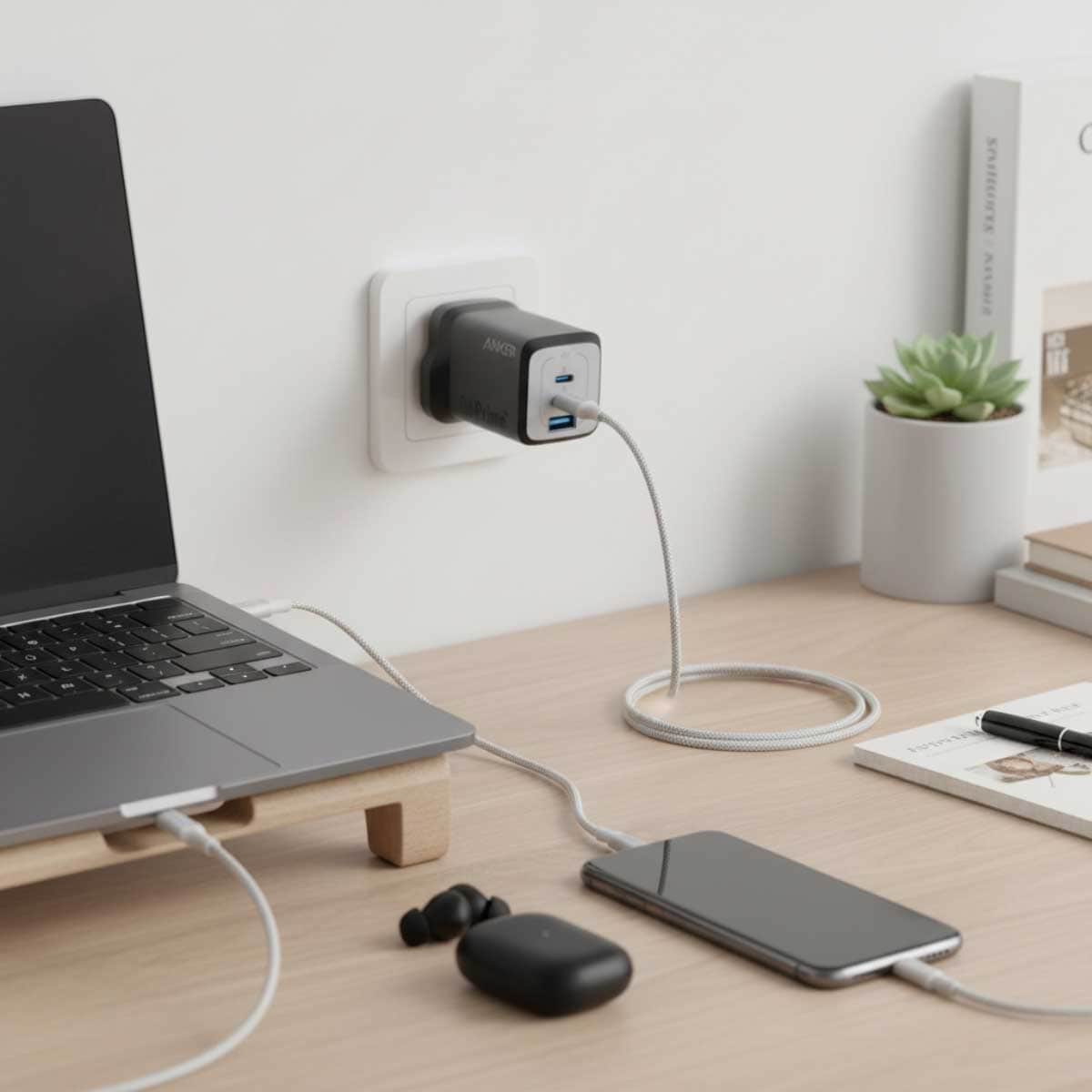Anker PowerIQ 4.0 GaNPrime 67W 3-Port USB-C & USB-A Wall Charger
