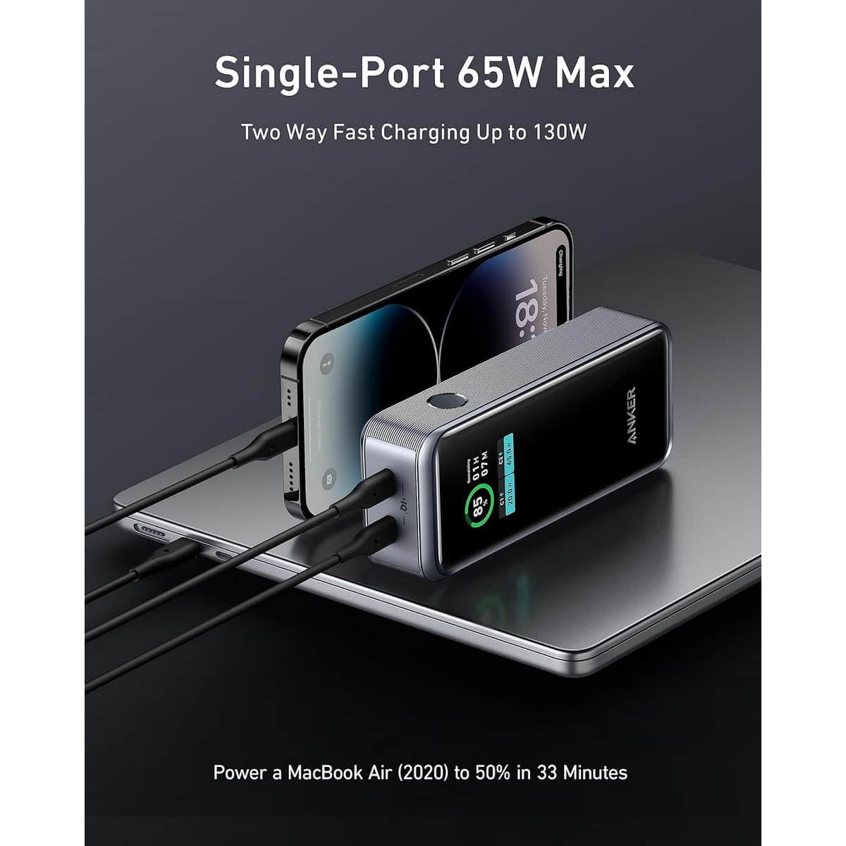 أنكر باور بانك Prime بسعة 12000mAh وقدرة 130 واط